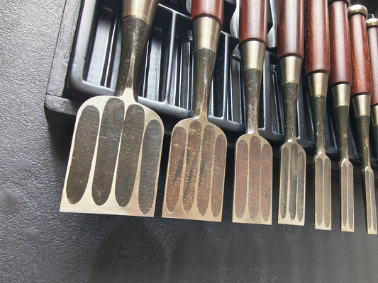 Vintage Chisel Set Kichiichirō Oire Nomi 10pcs | Made in Japan | Unused