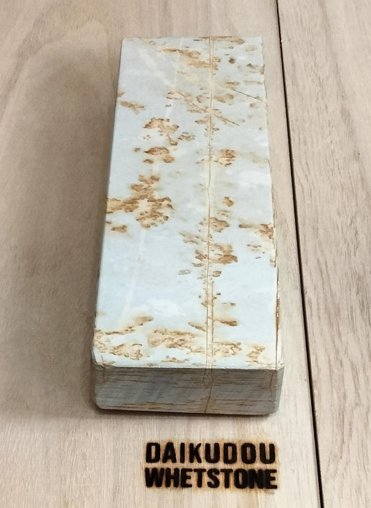 Shohonzan White  Tenjo Suita 1175g – Soft Japanese Natural Whetstone with Golden Renge Pattern | Finishing Stone for Knife