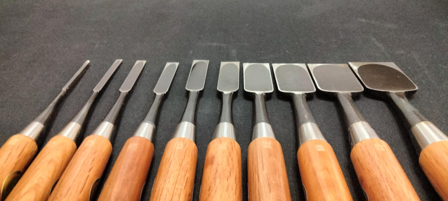 Vintage Chisel Set Motomiya Yoshimasa Oire Nomi 10pcs | Made in Japan | Unused
