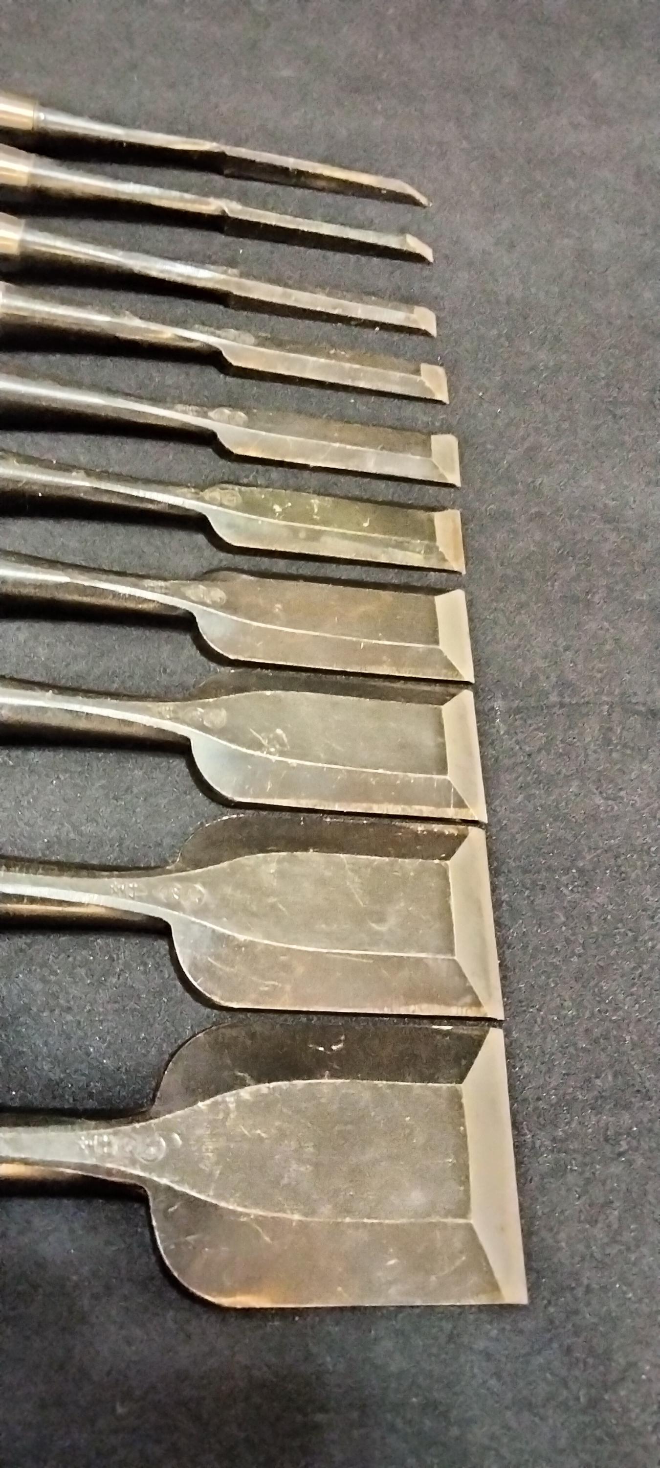 Vintage Chisel Set Kichiichirō Oire Nomi 10pcs | Made in Japan | Unused
