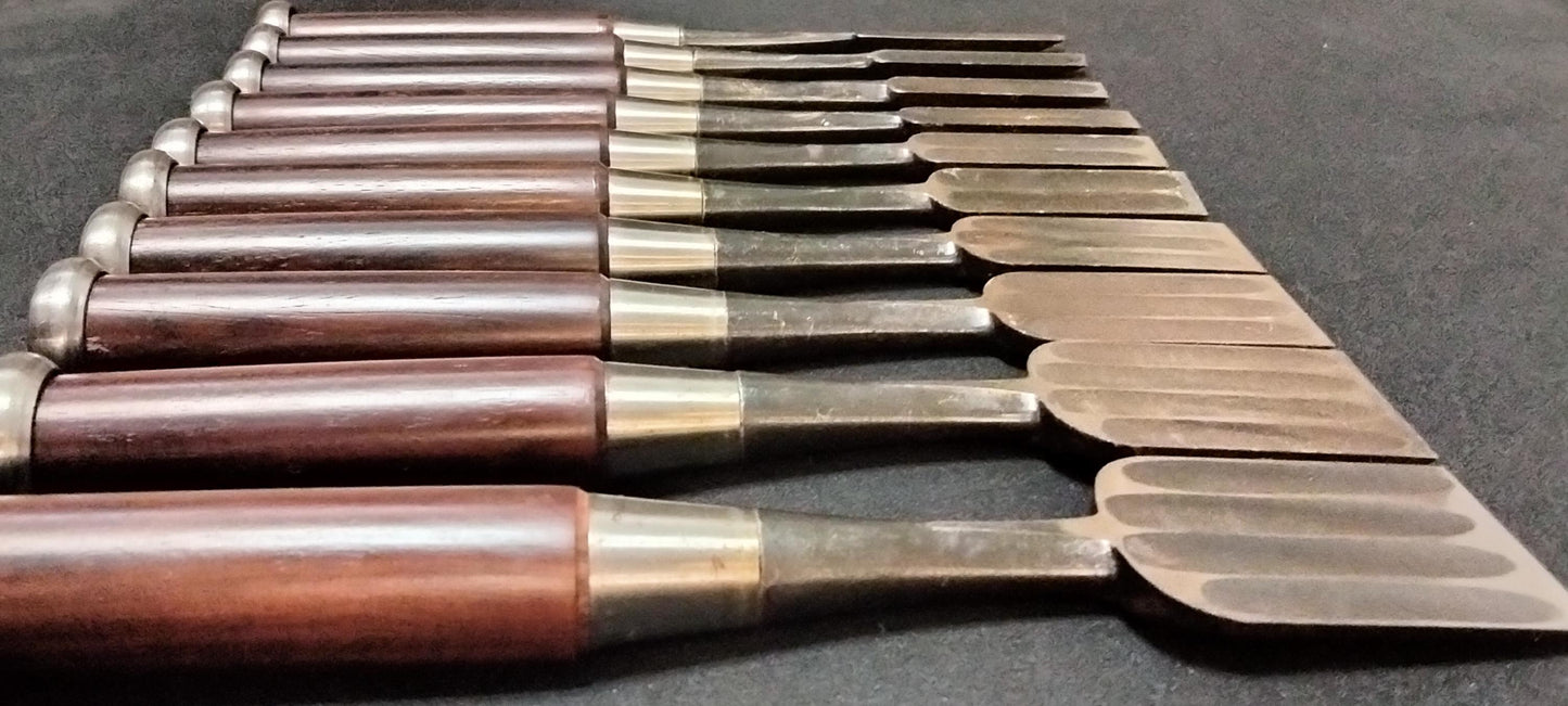 Vintage Chisel Set Kichiichirō Oire Nomi 10pcs | Made in Japan | Unused