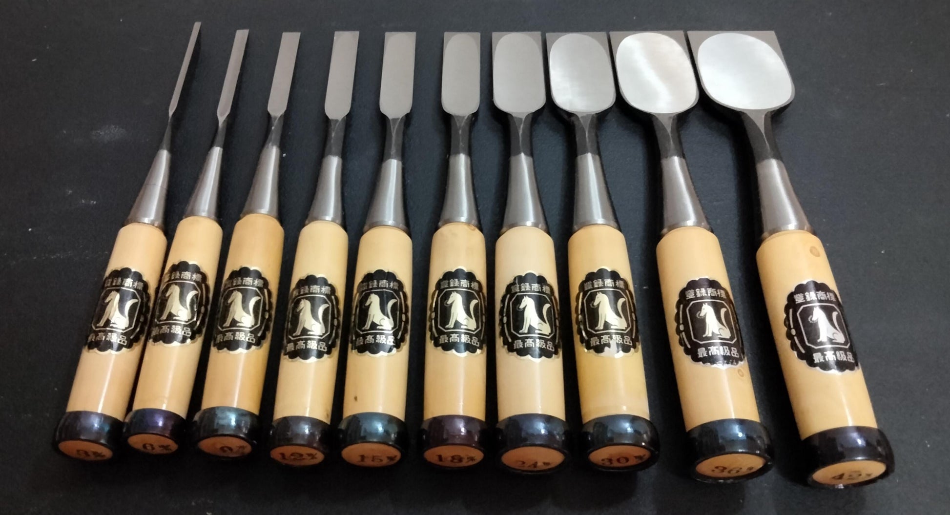 Vintage Chisel Set Kitsune Oire Nomi 10pcs | Made in Japan | Unused