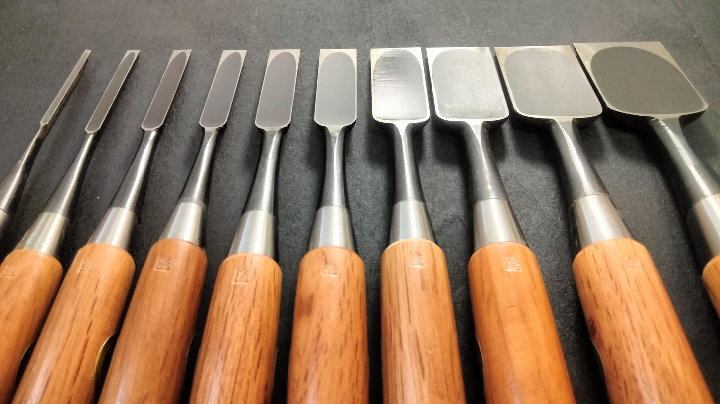 Vintage Chisel Set Motomiya Yoshimasa Oire Nomi 10pcs | Made in Japan | Unused