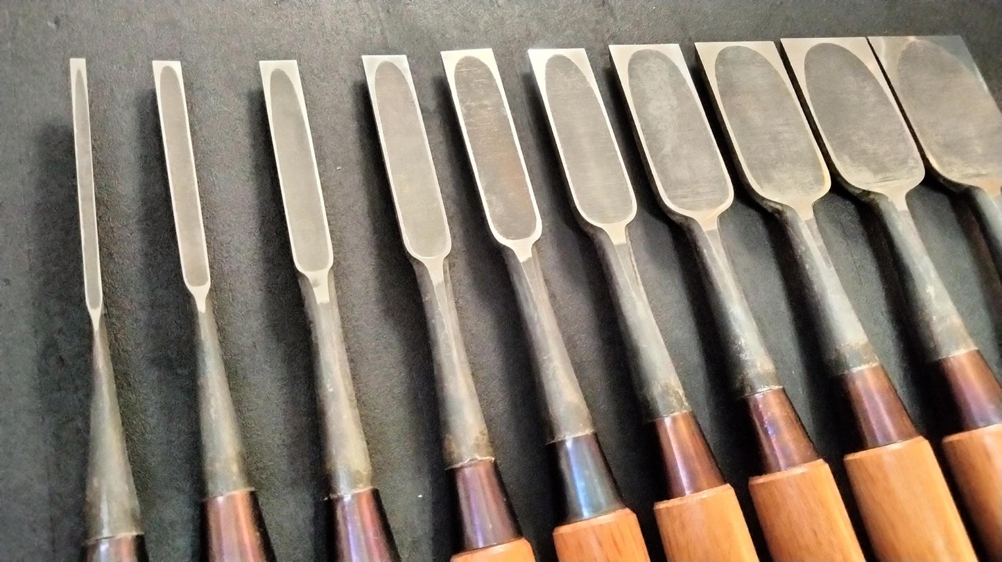 Vintage Chisel Set Yoshikane Oire Nomi 10pcs | Made in Japan | Unused