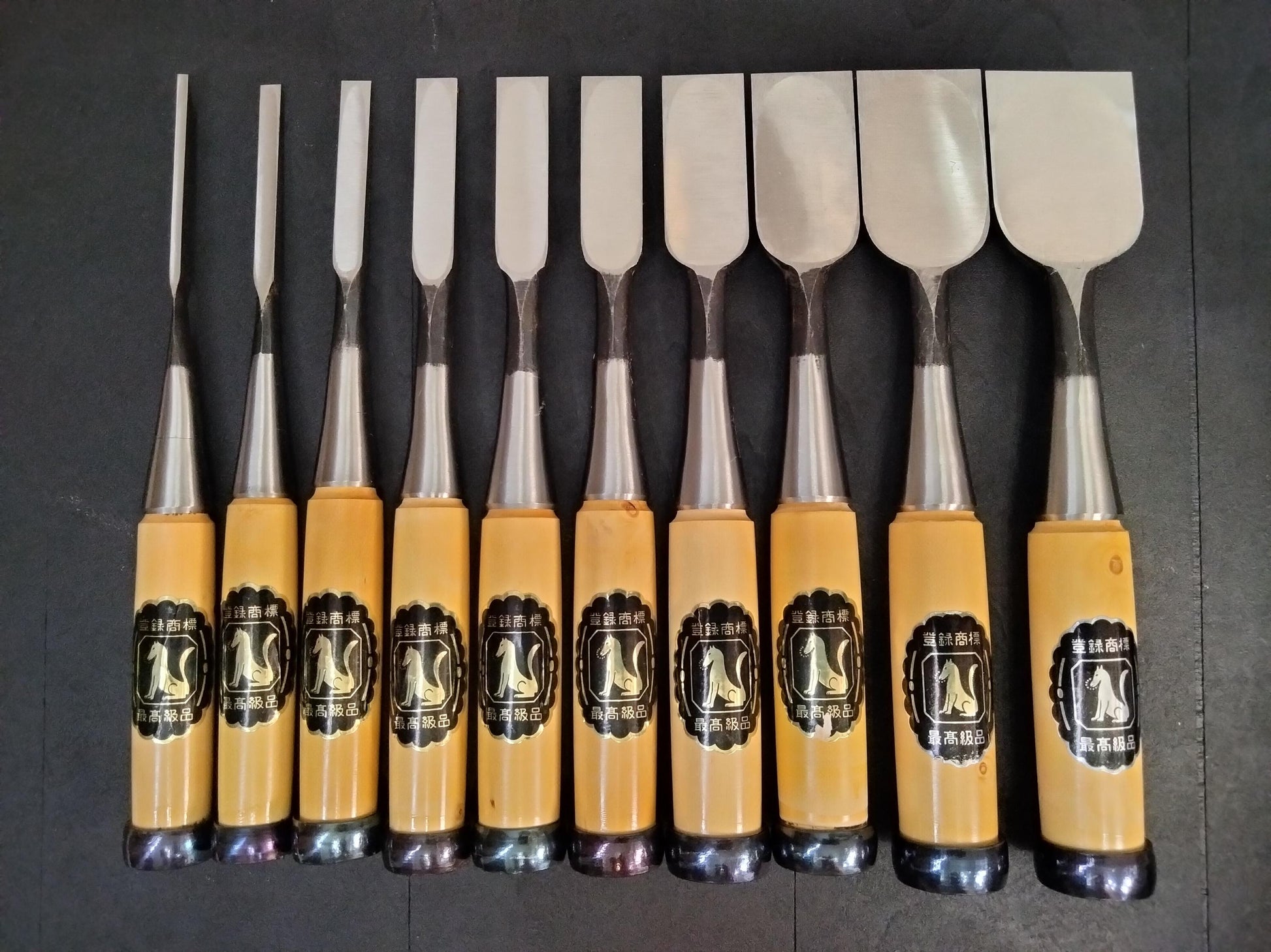 Vintage Chisel Set Kitsune Oire Nomi 10pcs | Made in Japan | Unused