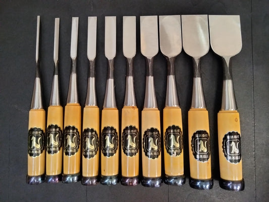 Vintage Chisel Set Kitsune Oire Nomi 10pcs | Made in Japan | Unused