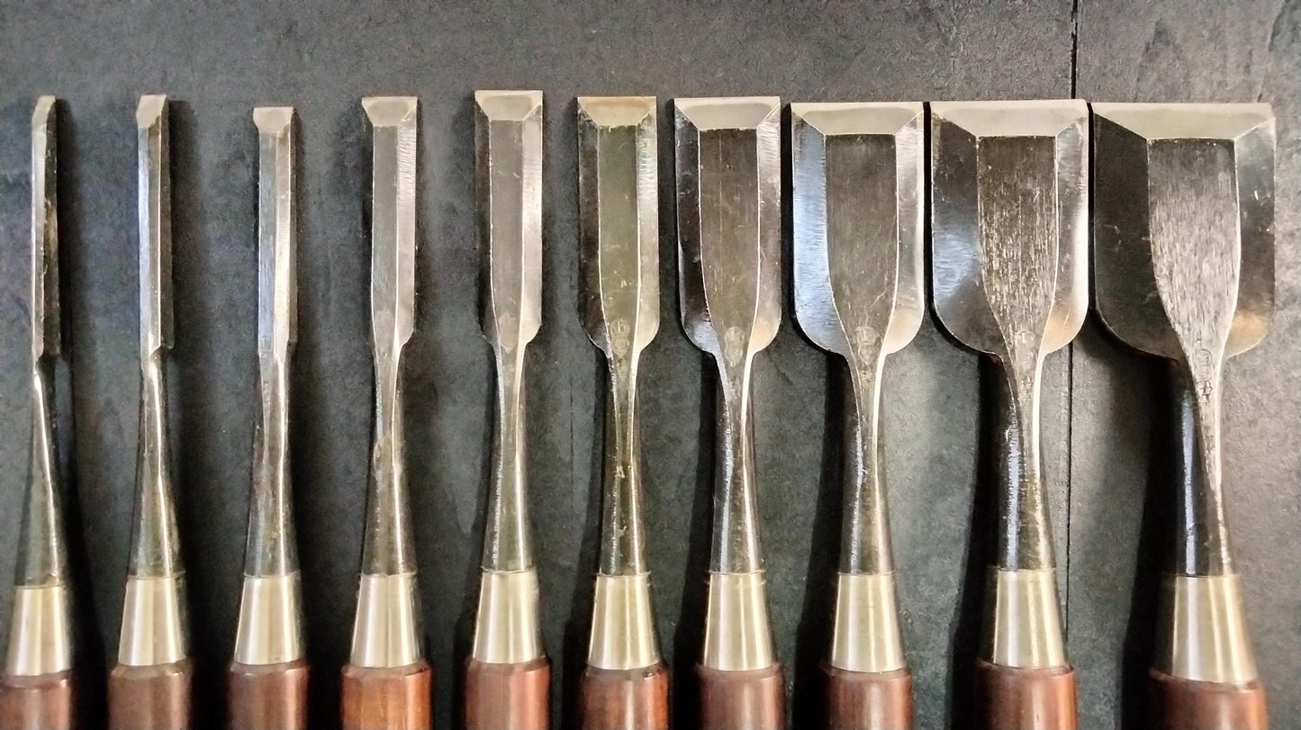 Vintage Chisel Set Kichiichirō Oire Nomi 10pcs | Made in Japan | Unused