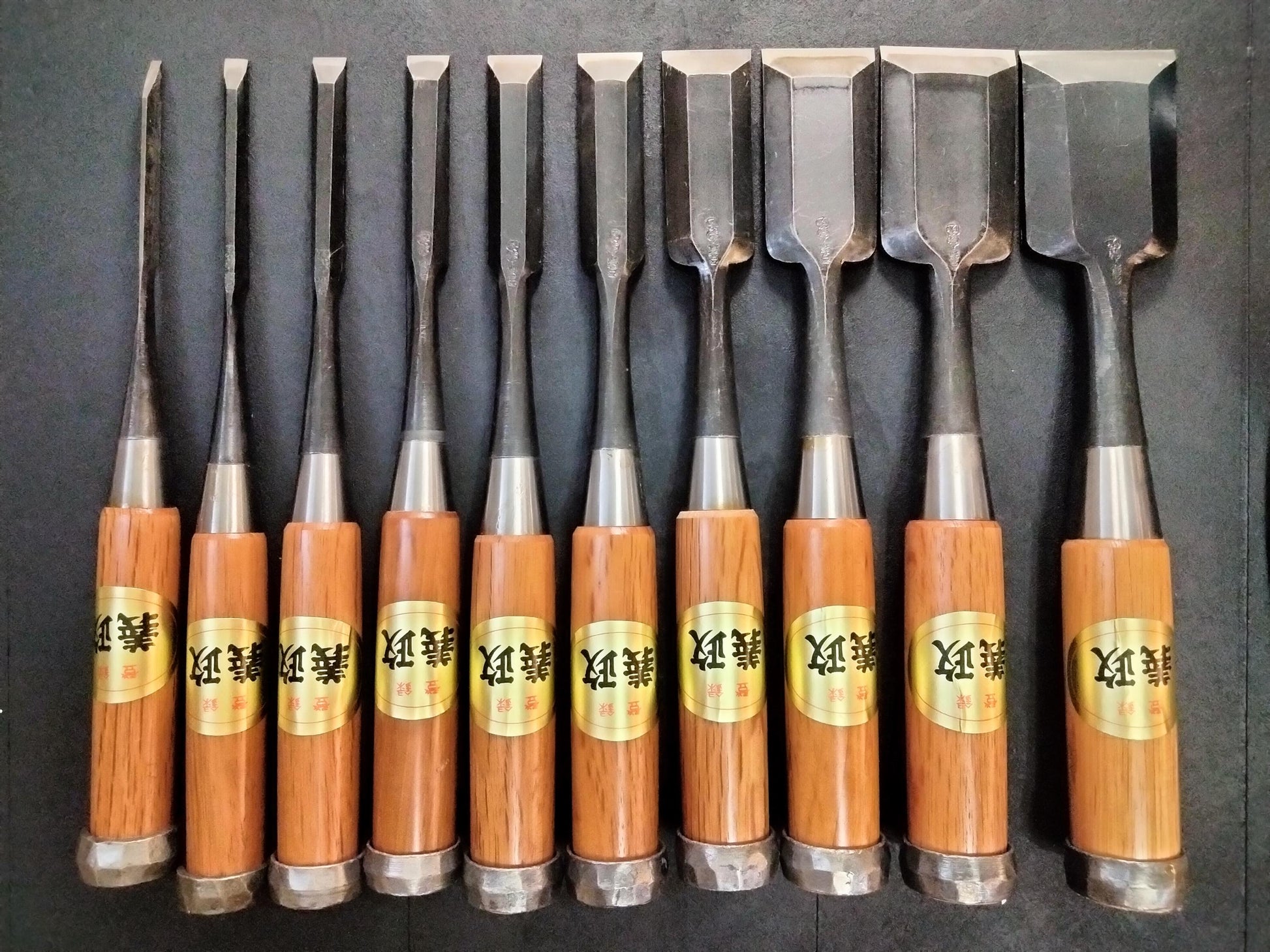 Vintage Chisel Set Motomiya Yoshimasa Oire Nomi 10pcs | Made in Japan | Unused