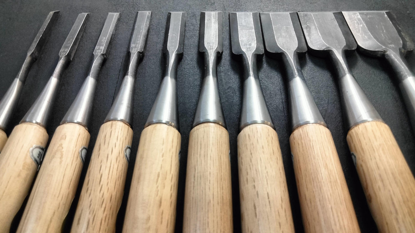 Vintage Chisel Set Minamoto Nobusada Oire Nomi 10pcs | Made in Japan | Unused