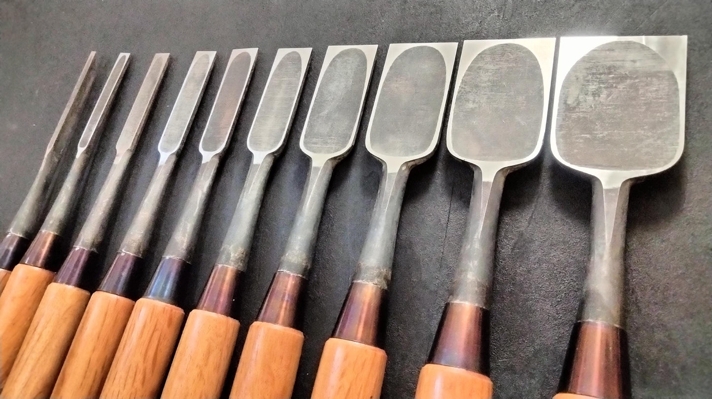 Vintage Chisel Set Yoshikane Oire Nomi 10pcs | Made in Japan | Unused