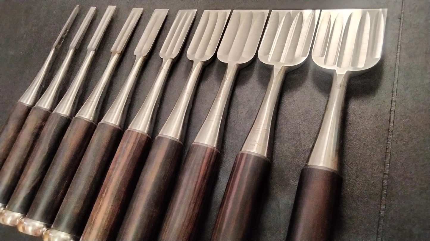 Vintage Chisel Set Tōkichirō Oire Nomi 10pcs | Made in Japan | Unused