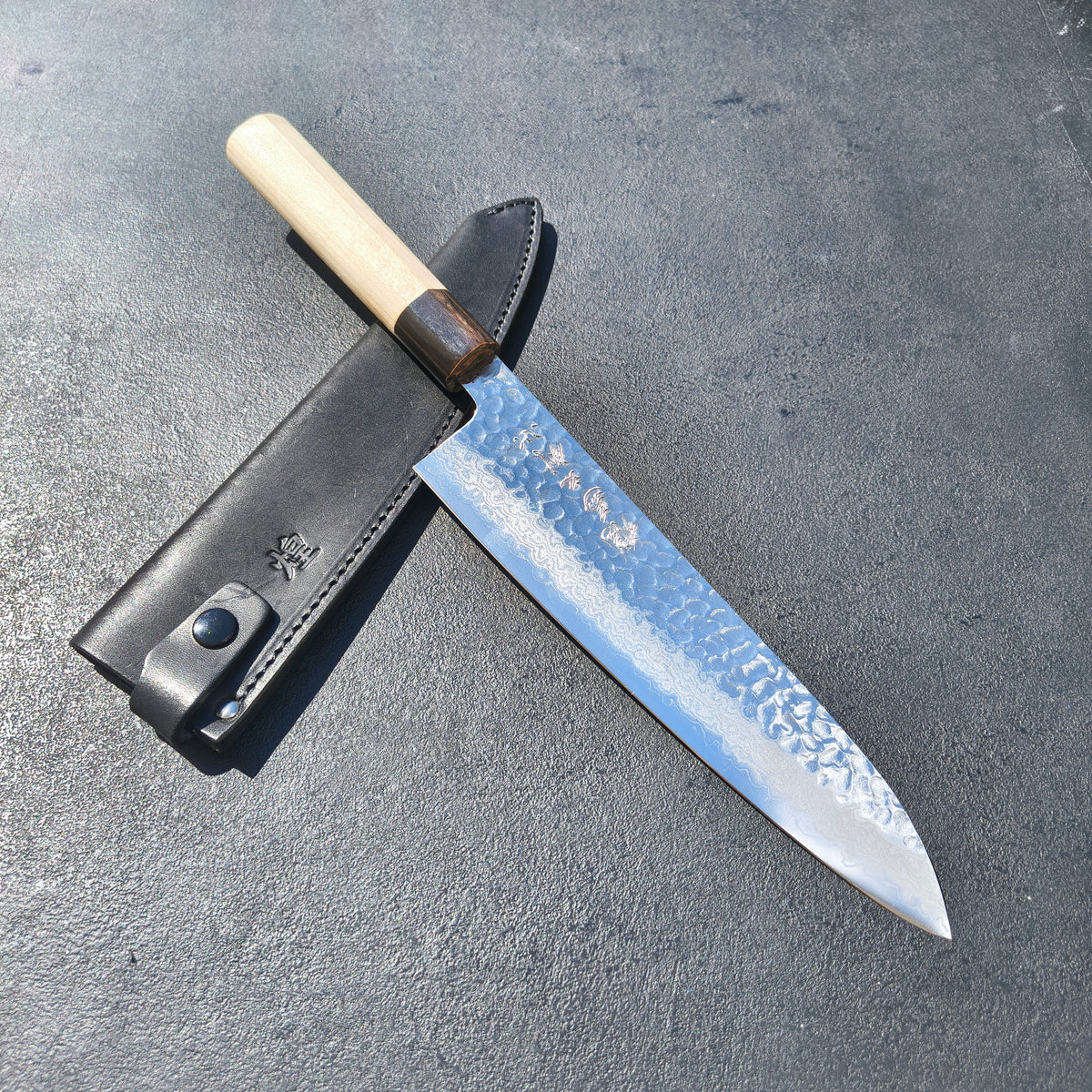 TosaUchi Silver #3 Damascus Tsuchime Gyuto 210mm