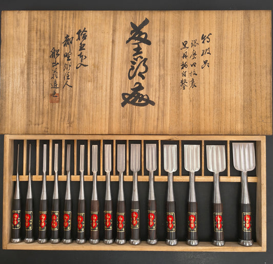 Vintage Chisel Set Tōkichirō Oire Nomi 15pcs | Made in Japan | Unused