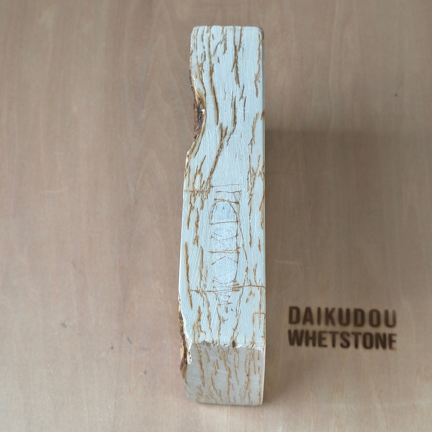 Natural Whetstone White Suita 883g | Mysterious Script Pattern | Made in Japan, Kyoto, Shohonyama
