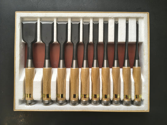 Vintage Chisel Set Tazai Meizan Oire Nomi 10pcs | Made in Japan | Unused