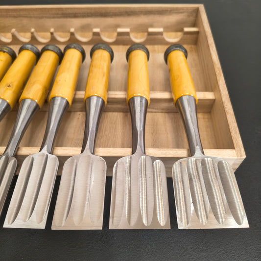 Vintage Chisel Set Mitsunori Yoneyama Oire Nomi 10pcs | Made in Japan | Unused