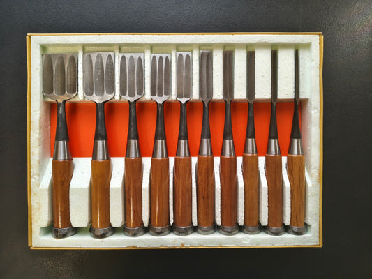 Vintage Chisel Set Nobuhiro Oire Nomi 10pcs | Made in Japan | Unused