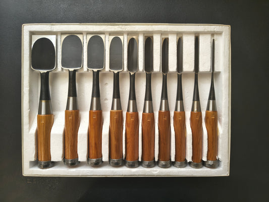 Vintage Chisel Set Yoshimasa Oire Nomi 10pcs | Made in Japan | Unused