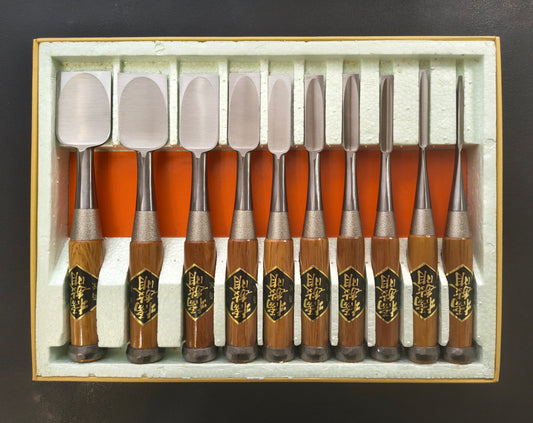 Vintage Chisel Set Toshiaki Tachibana Oire Nomi 10pcs | Made in Japan | Unused